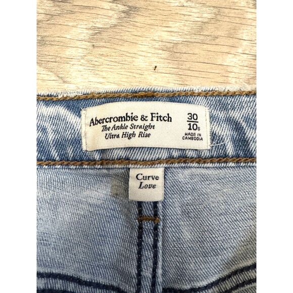 Abercrombie & Fitch Curve Love Jeans 30/10 s Ankle Straight - Picture 4 of 7